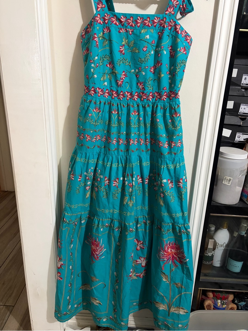 Crown Teal Floral Maxi Dress